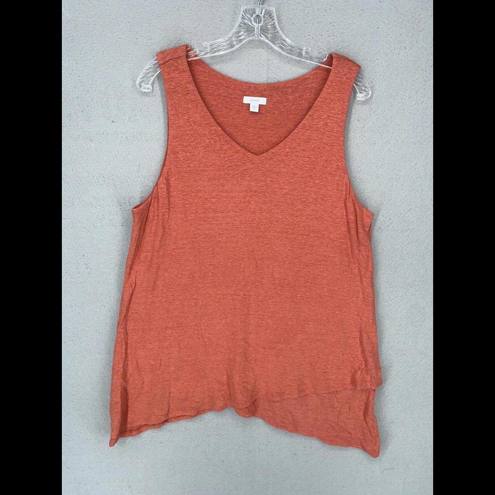 J Jill Pure Jill Womens Top Size X-Large Orange Asymmetrical Layered Tank Tunic